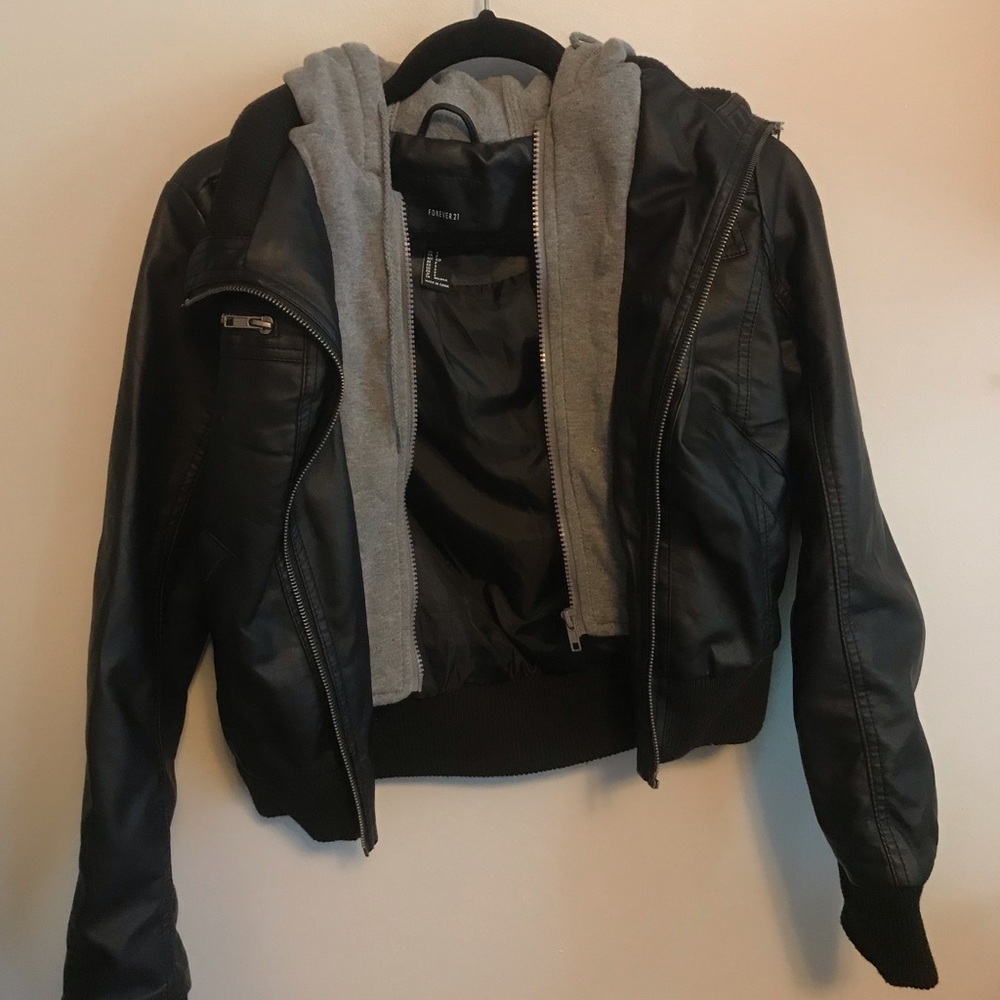 Hooded Leather Jacket